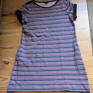 Lands' End Multicolor Striped Tee-shirt Dress